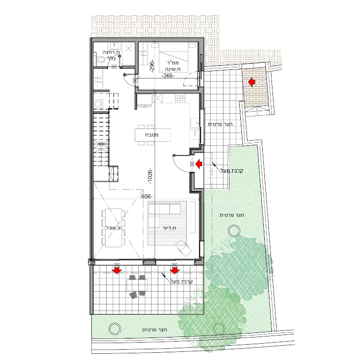 תכנית דירה - קומת קרקע