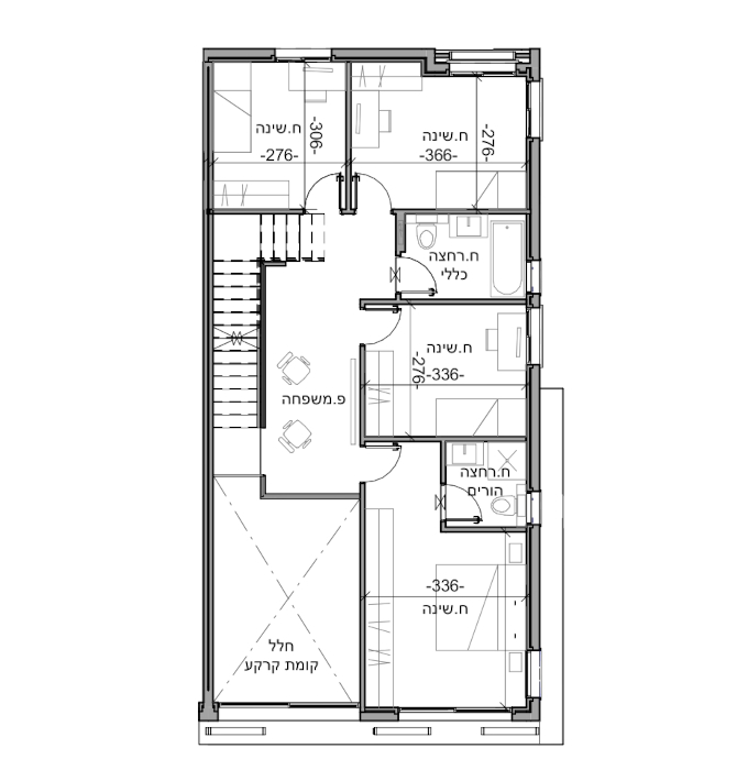 תכנית דירה - קומה ב: אופציה א
